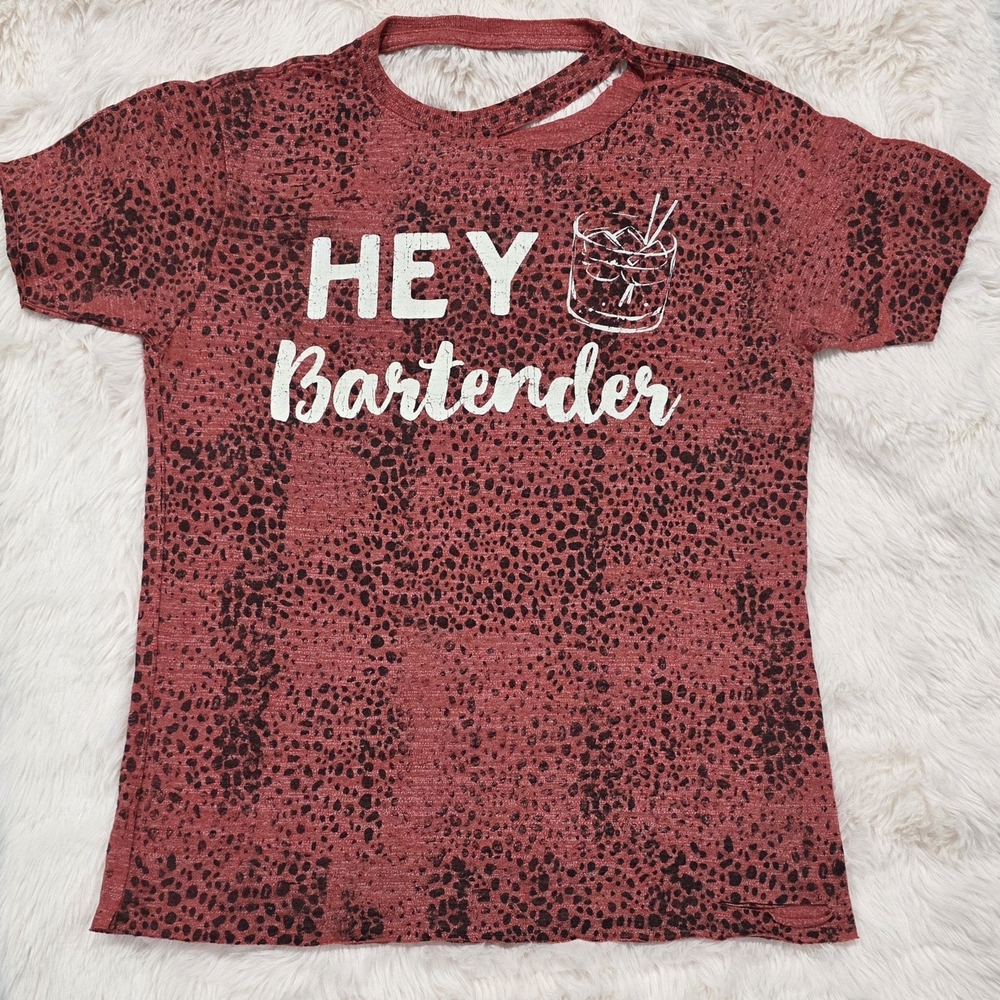 Hey Bartender Red Short Sleeve Tee